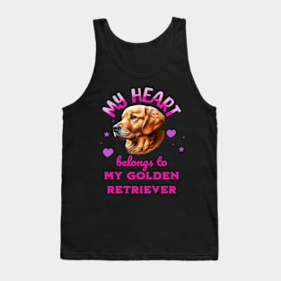 My Heart Belongs to my Golden Retriever Dog Tank Top